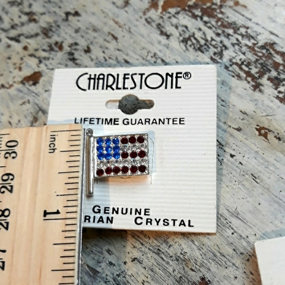 Flag Rhinestone Heart Pin Collection - Picture 5 of 10
